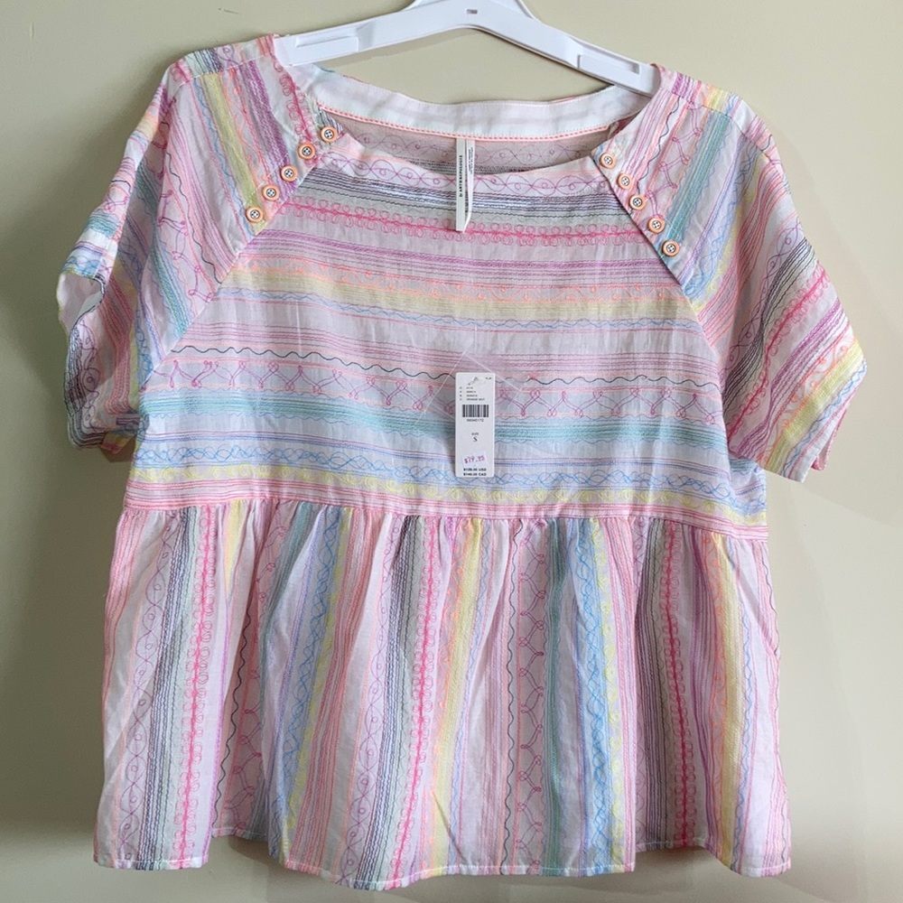 Anthropologie orange mot shirt